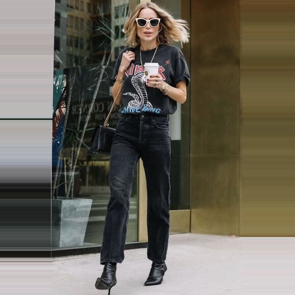 Wrangler Relaxed Fit High-Rise Straight Leg Jeans Washed Black 30 x 30 - Picture 3 of 10